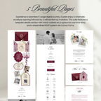 Burgundy Lush Wedding Website Template, Editable Canva Invitation