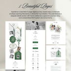 Emerald Wedding Website Template, Canva Editable Invitation