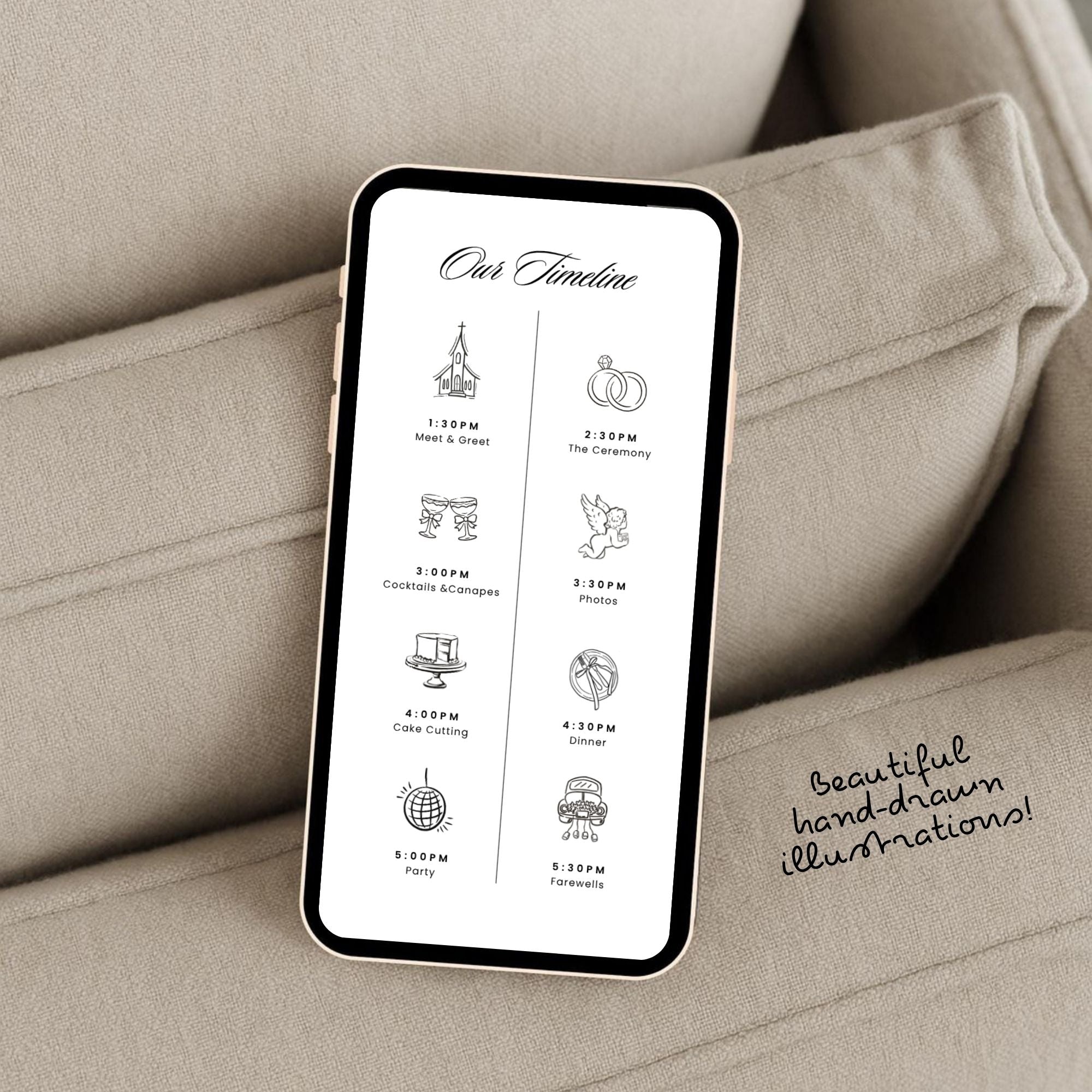 Ivory Web Invitation Template, Website Invitatiom, RSVP Form