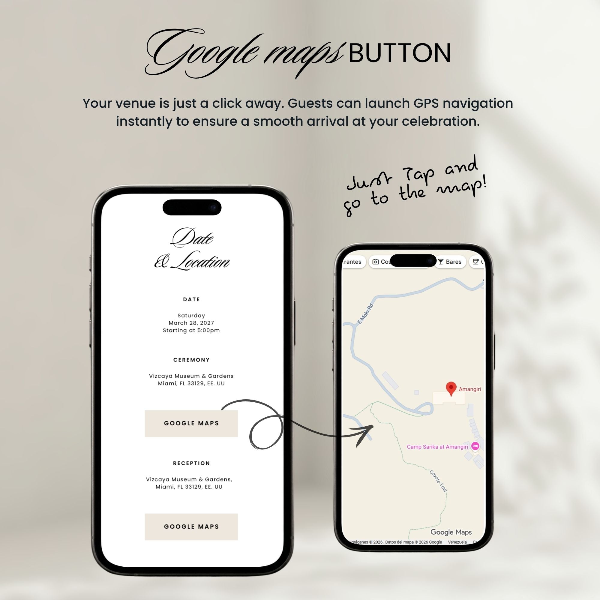 Ivory Web Invitation Template, Website Invitatiom, RSVP Form