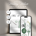 Emerald Wedding Website Template, Canva Editable Invitation