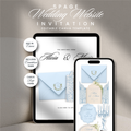 Azure Wedding Website Template 5 Page Canva Invitation