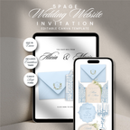 Azure Wedding Website Template 5 Page Canva Invitation