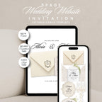 Ivory Web Invitation Template, Website Invitatiom, RSVP Form