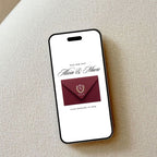 Burgundy Save the Date Website Template, Luxury Canva Wedding Announcement