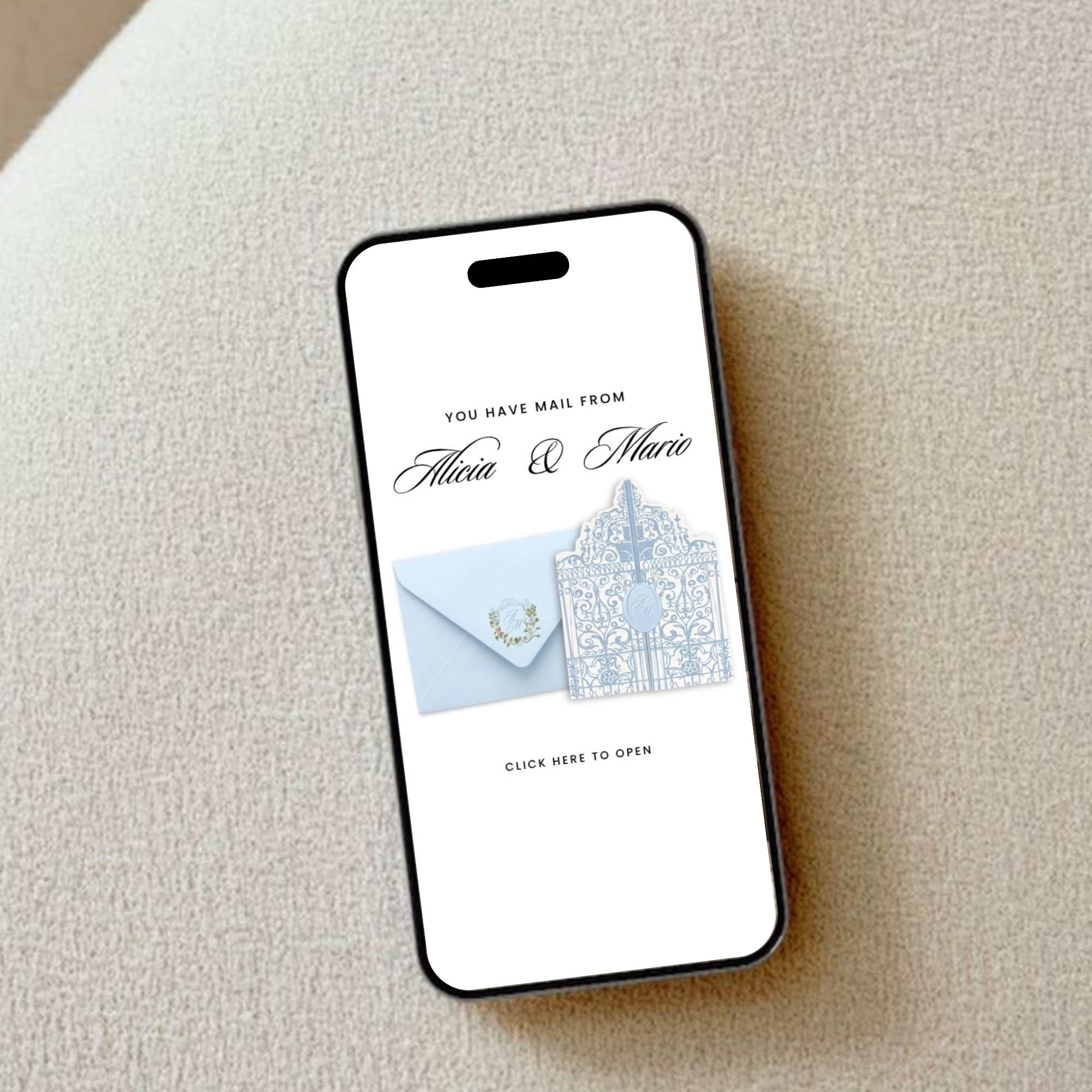 Azure Wedding Website Template 5 Page Canva Invitation
