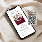 Burgundy Save the Date Website Template, Luxury Canva Wedding Announcement