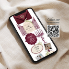 Burgundy Lush Wedding Website Template, Editable Canva Invitation