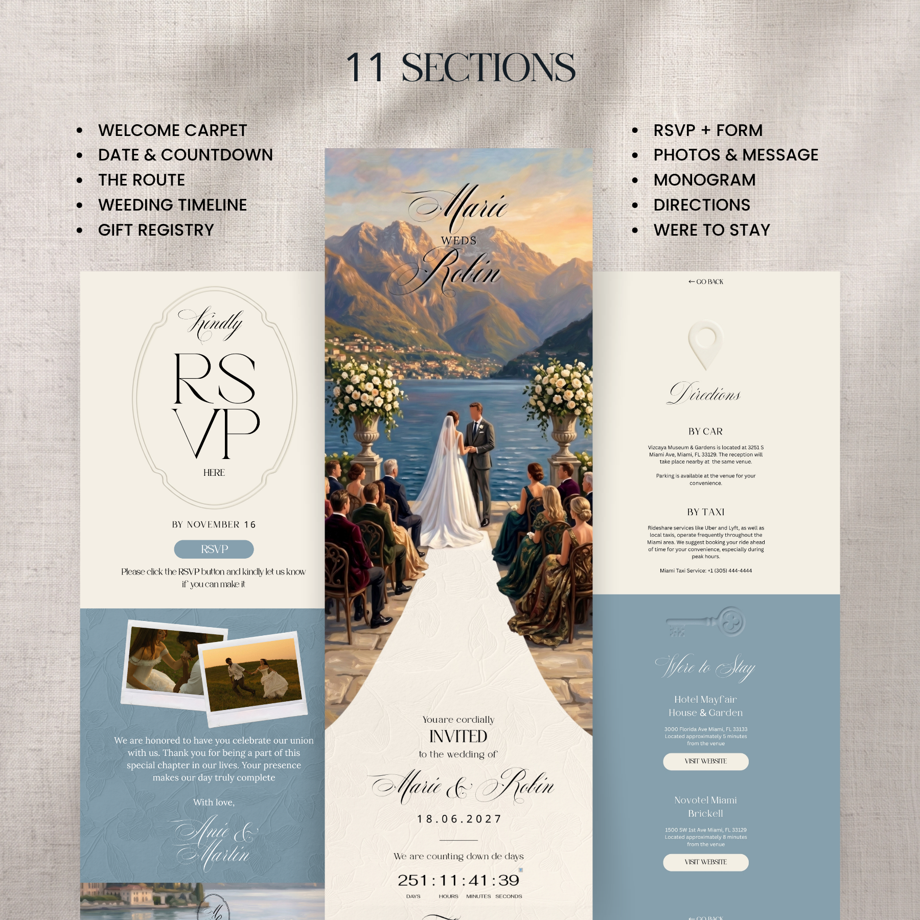 Wedding Website Invitation Template with RSVP