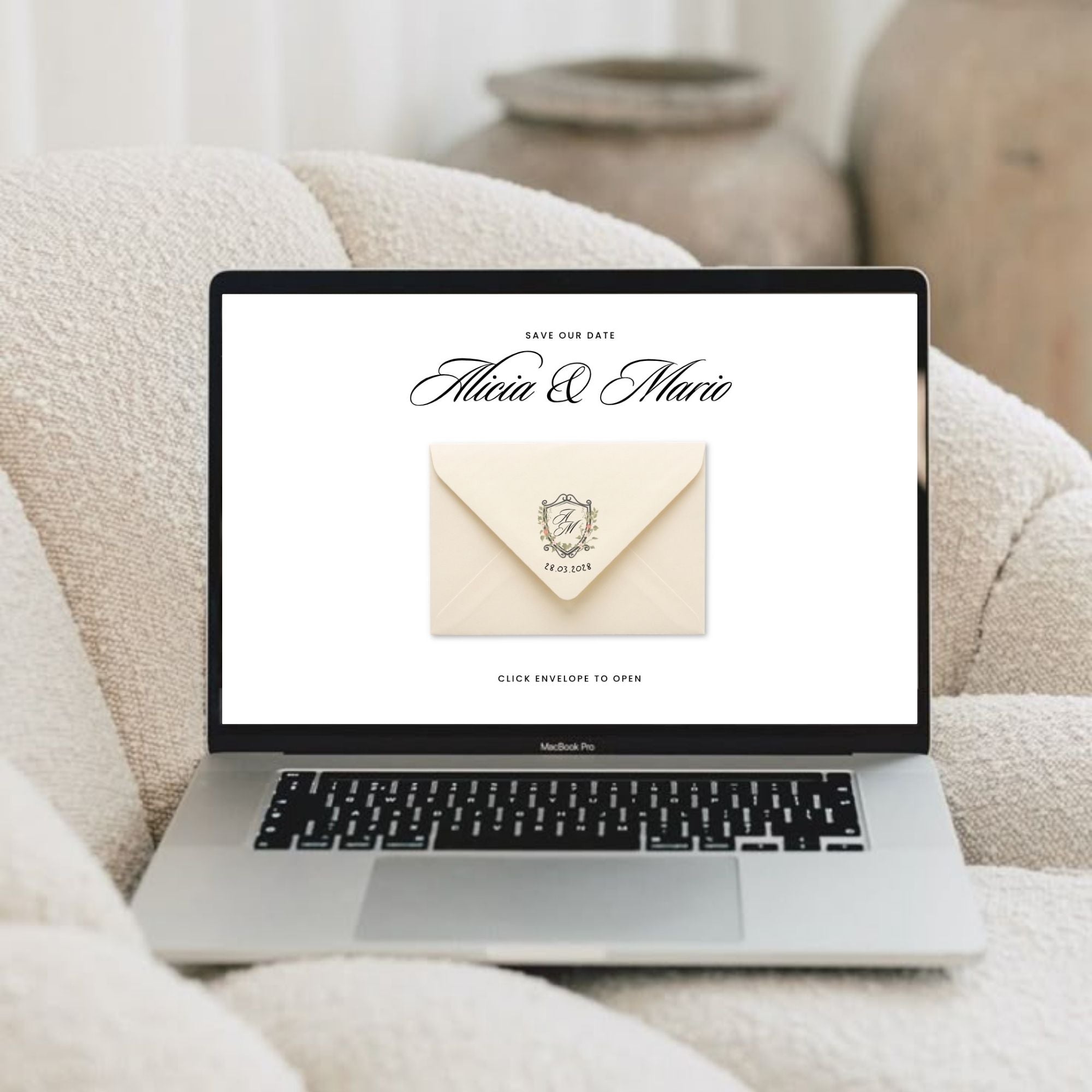 Ivory Save the Date Template, Animated Countdown, RSVP Form