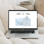 Azure Wedding Website Template 5 Page Canva Invitation