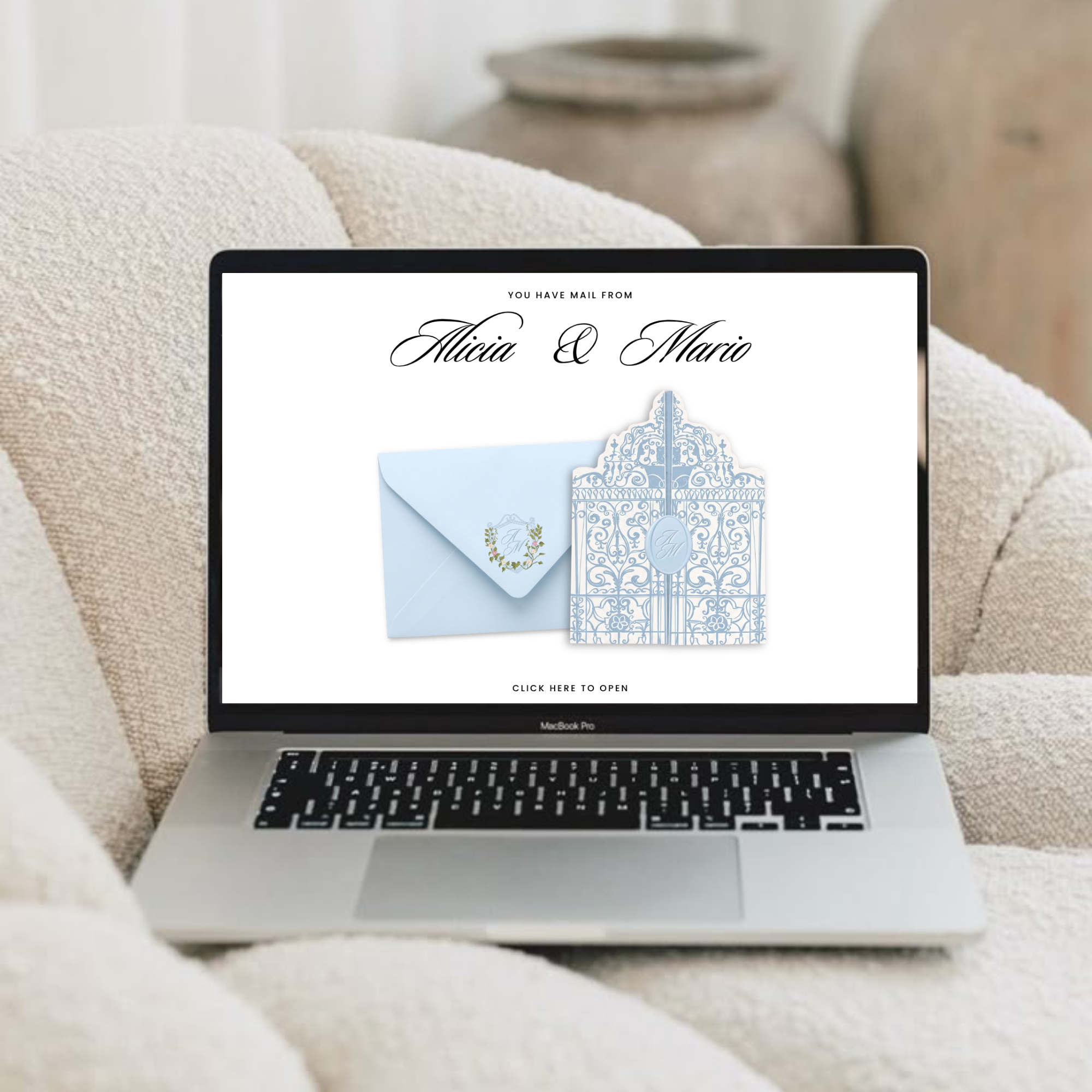 Azure Wedding Website Template 5 Page Canva Invitation