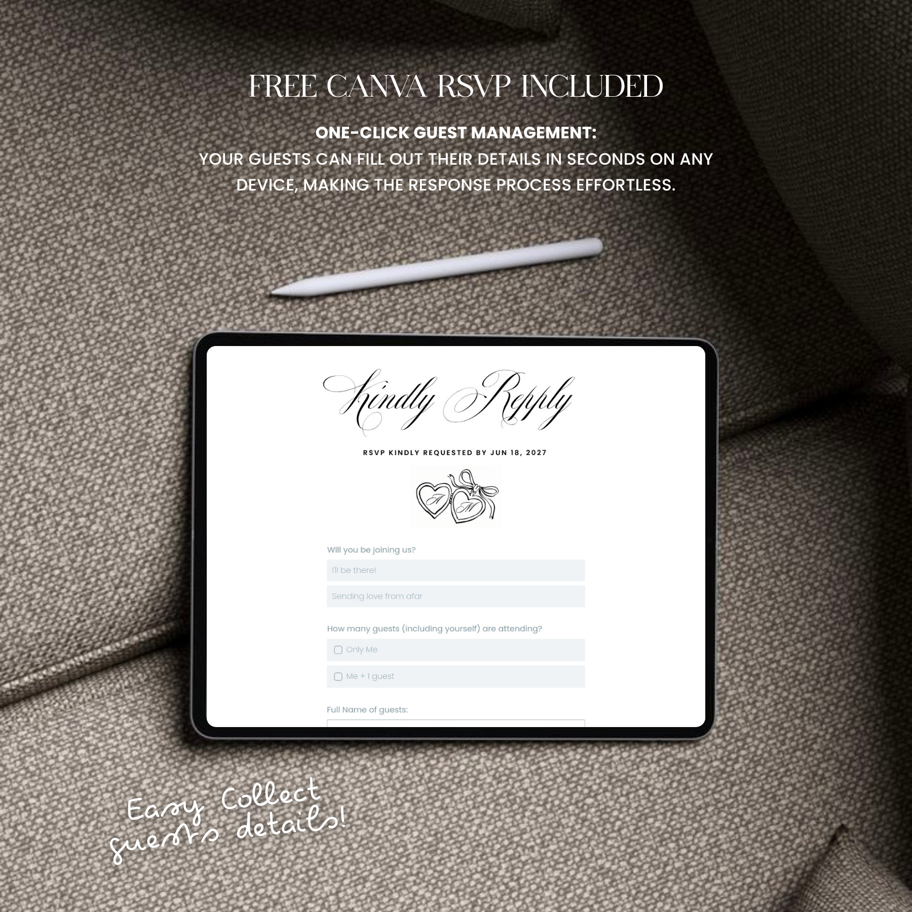 Wedding Website Invitation Template with RSVP