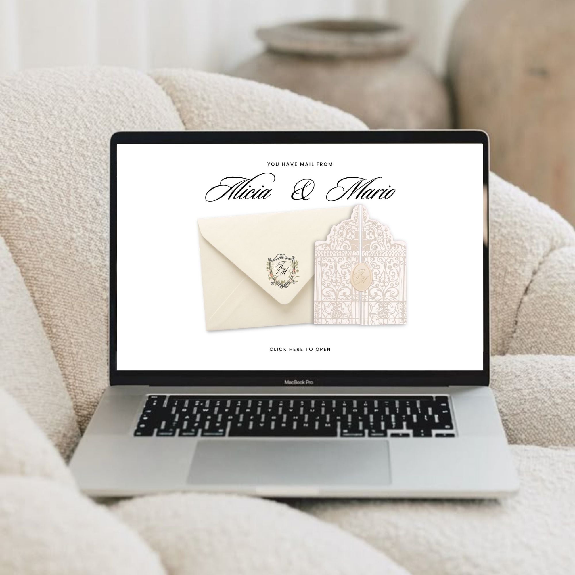 Ivory Web Invitation Template, Website Invitatiom, RSVP Form