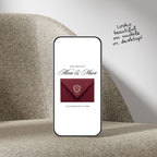 Burgundy Save the Date Website Template, Luxury Canva Wedding Announcement