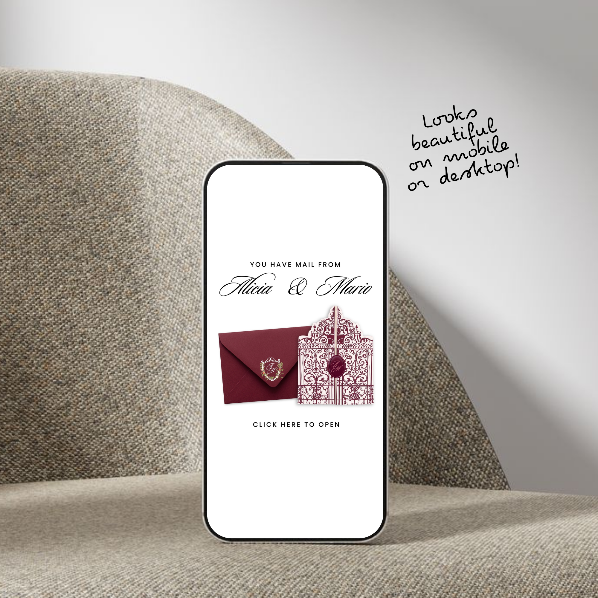 Burgundy Lush Wedding Website Template, Editable Canva Invitation