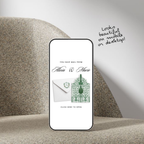 Emerald Wedding Website Template, Canva Editable Invitation
