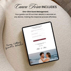 Burgundy Save the Date Website Template, Luxury Canva Wedding Announcement