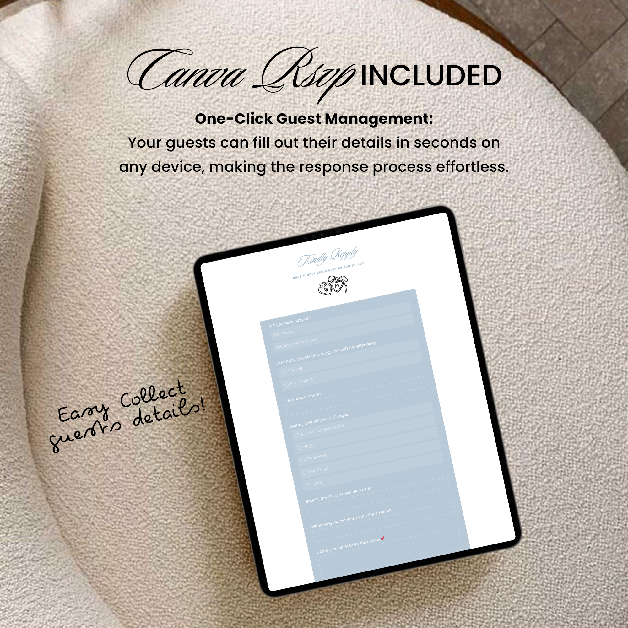 Azure Wedding Website Template 5 Page Canva Invitation