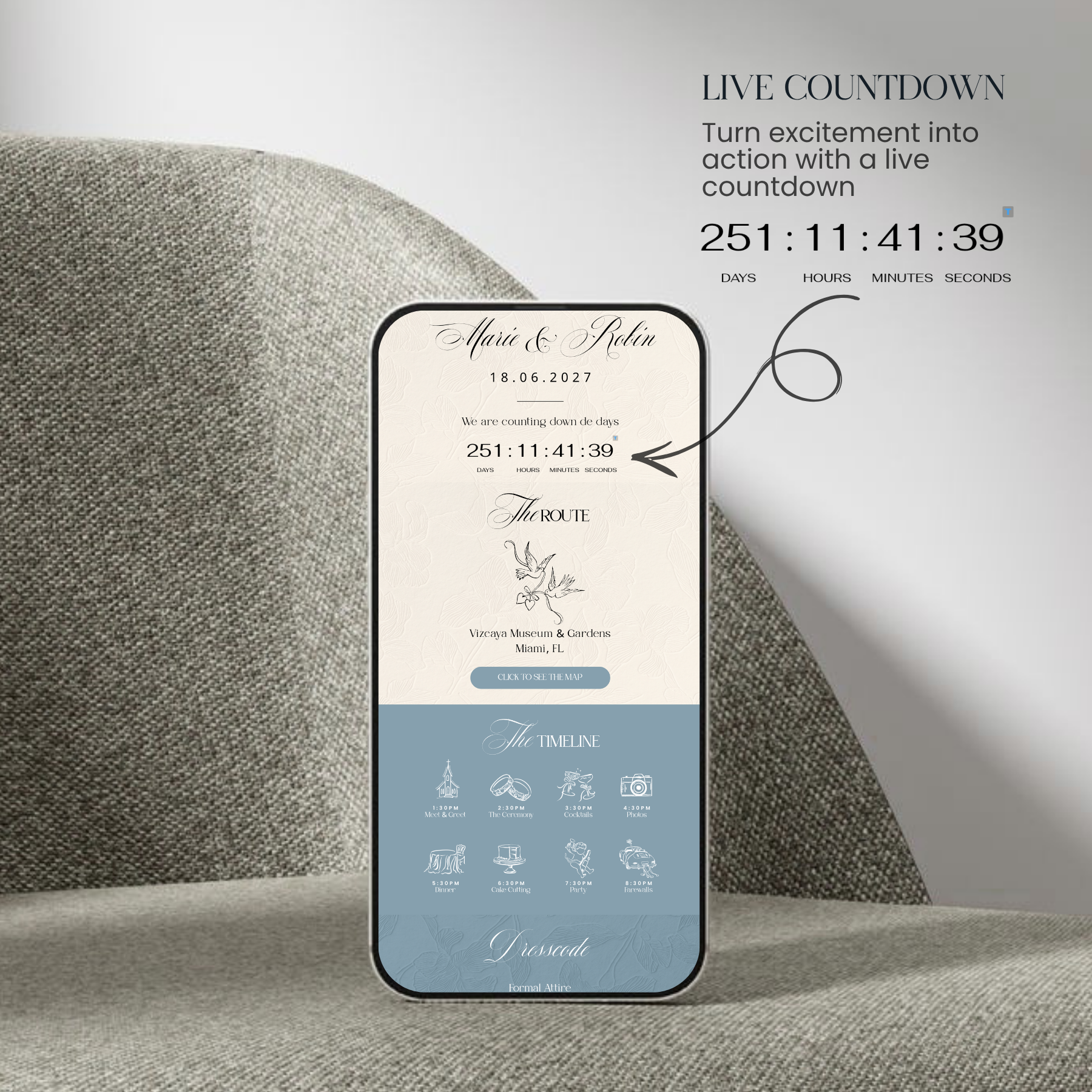 Wedding Website Invitation Template with RSVP