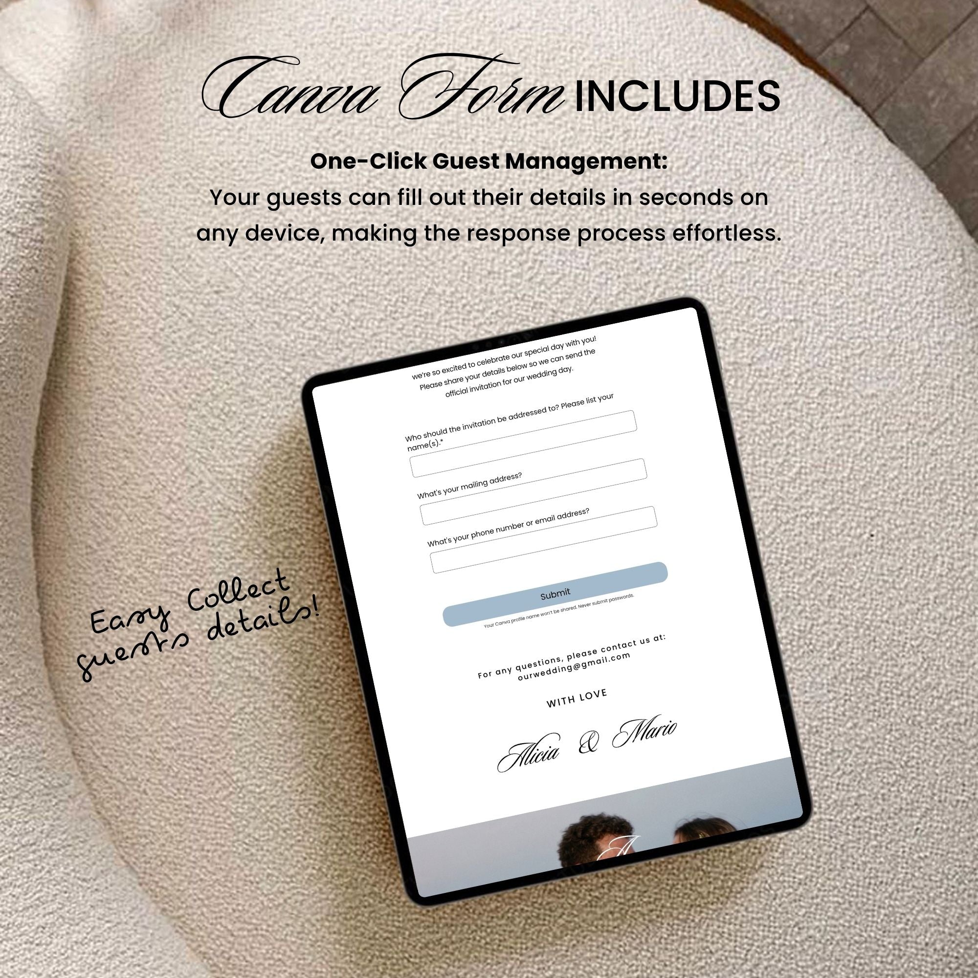 Save the Date Wedding Website Canva Template | Video Invitation