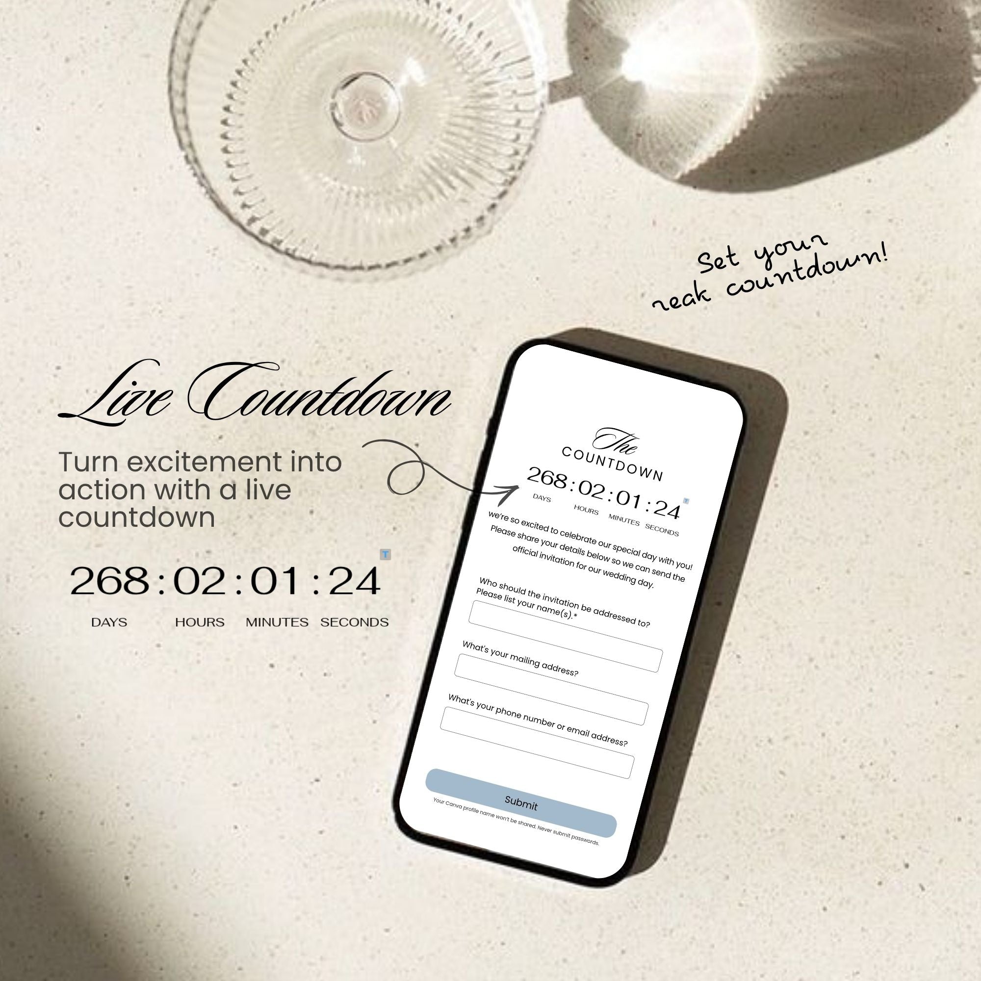 Save the Date Wedding Website Canva Template | Video Invitation